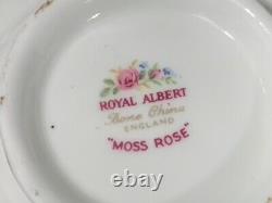 Royal Albert Moss Rose cream soup and saucers(6) England