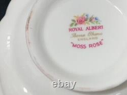 Royal Albert Moss Rose cream soup and saucers(6) England