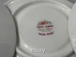 Royal Albert Moss Rose cream soup and saucers(6) England