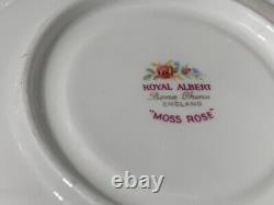 Royal Albert Moss Rose cream soup and saucers(6) England