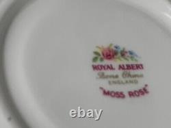 Royal Albert Moss Rose cream soup and saucers(6) England