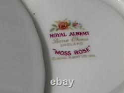 Royal Albert Moss Rose cream soup and saucers(6) England