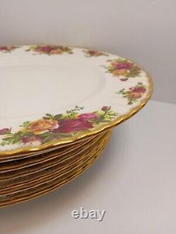 Royal Albert Old Country Roses 10 1/4Dinner Plates Set of 8 Bone China England