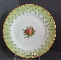 Royal Albert Old Country Roses Accent /Salad Plates Green Border set of 8 NEW