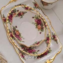 Royal Albert Old Country Roses Bone China Dinner Set England 1962, 87 pieces