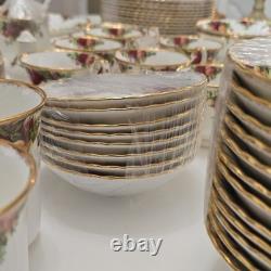 Royal Albert Old Country Roses Bone China Dinner Set England 1962, 87 pieces