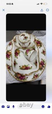 Royal Albert Old Country Roses Bone China Dinner Set Plates/Cups England Gold