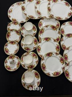Royal Albert Old Country Roses Bone China Dinner Set Plates/Cups England Gold