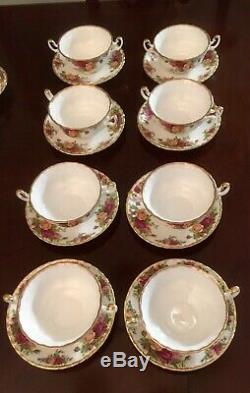 Royal Albert Old Country Roses Bone China England set of 8 soup cups and saucers