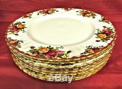 Royal Albert Old Country Roses Bone China Set of 8 Dinner Plates England