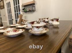Royal Albert Old Country Roses Bone China Tea Cup & Saucer Set 23 pieces