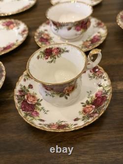 Royal Albert Old Country Roses Bone China Tea Cup & Saucer Set 23 pieces