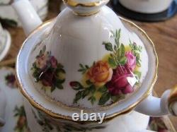 Royal Albert Old Country Roses Cup and Saucer Tea Pot Milk Pot Set