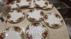 Royal Albert Old Country Roses Dessert Plates Set of 12 Bone China Vintage