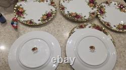 Royal Albert Old Country Roses Dessert Plates Set of 12 Bone China Vintage