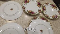 Royal Albert Old Country Roses Dessert Plates Set of 12 Bone China Vintage