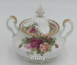 Royal Albert Old Country Roses England Bone China Vintage 1962 Tea Set Gold Trim