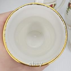 Royal Albert Old Country Roses Fluted Mugs Set of 4 Bone China England Gold RARE
