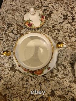 Royal Albert Old Country Roses Teapot Sugar Creamer Set Bone China England