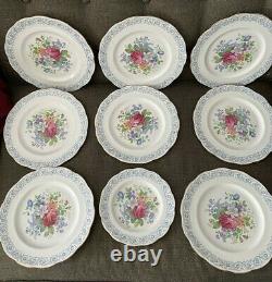 Royal Albert Plates Fragrance Bone China Made In England 839038 Roses Set 9 WOW