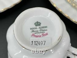 Royal Albert Prairie Rose 5 Piece Place Setting x 4 Bone China England 20 Pieces