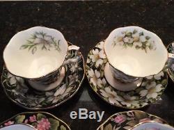 Royal Albert Provincial Flowers Cup & Saucer Set of 5 England Bone China