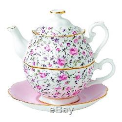 Royal Albert Rose Confetti Tea For One Set Royal Albert England Fine Bone China