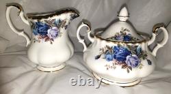 Royal Albert Sugar &Creamer Set Moonlight Rose 1987 Bone China England