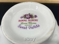 Royal Albert Sweet Violet 5 Piece Place Setting x 4 Bone China England 20 Pieces
