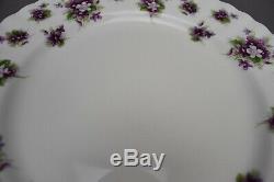 Royal Albert Sweet Violets Salad Plates Bone China England Set of 9
