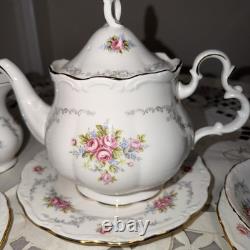 Royal Albert Tranquility Tea Set For Two Bone China 10 Pieces. Roses, England
