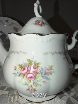 Royal Albert Tranquility Tea Set For Two Bone China 10 Pieces. Roses, England