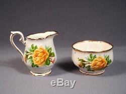 Royal Albert Yellow Tea Rose Bone China Coffee Cocoa Set Pot Vintage England