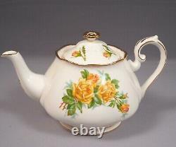 Royal Albert Yellow Tea Rose Bone China Coffee Teapot Set Cup Sugar Bow England