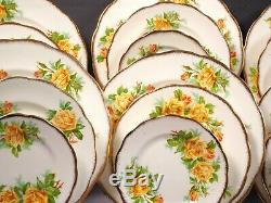 Royal Albert Yellow Tea Rose Bone China Dinner Set Plates Salad Bread England