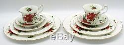 Royal Albert bone china Poinsettia service for 2 table setting 10 pcs England
