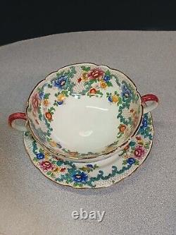 Royal Cauldon England Victoria V 7177 Soup Bowl And Saucer Set Of 10