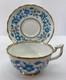 Royal Chelsea English Bone China Blue Floral Enamel Tea Cup Saucer Set England