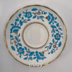 Royal Chelsea English Bone China Blue Floral Enamel Tea Cup Saucer Set England