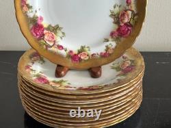 Royal Chelsea Golden Rose Fine Bone China 8 Salad Plates Set of 13