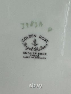 Royal Chelsea Golden Rose Fine Bone China 8 Salad Plates Set of 13