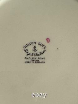 Royal Chelsea Golden Rose Fine Bone China 8 Salad Plates Set of 13
