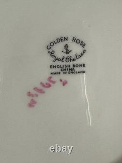 Royal Chelsea Golden Rose Fine Bone China 8 Salad Plates Set of 13