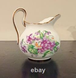 Royal Chelsea Spring Violets 3-Pc Bone China Tea Set Rare- mint condition