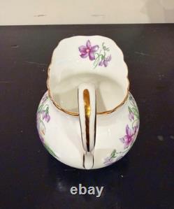 Royal Chelsea Spring Violets 3-Pc Bone China Tea Set Rare- mint condition
