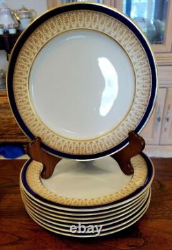 Royal China Works Worcester Cobalt Gold 17Pc Dinner Plate Vegetable Tureen 6 Set