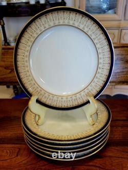 Royal China Works Worcester Cobalt Gold 17Pc Dinner Plate Vegetable Tureen 6 Set