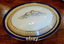 Royal China Works Worcester Cobalt Gold 17Pc Dinner Plate Vegetable Tureen 6 Set