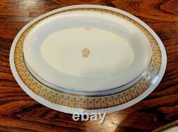 Royal China Works Worcester Cobalt Gold 17Pc Dinner Plate Vegetable Tureen 6 Set