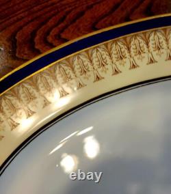 Royal China Works Worcester Cobalt Gold 17Pc Dinner Plate Vegetable Tureen 6 Set